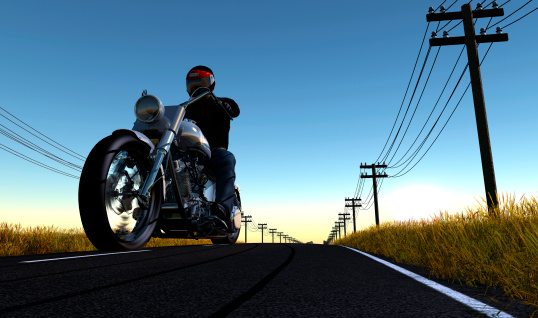 Man riding motorcycle