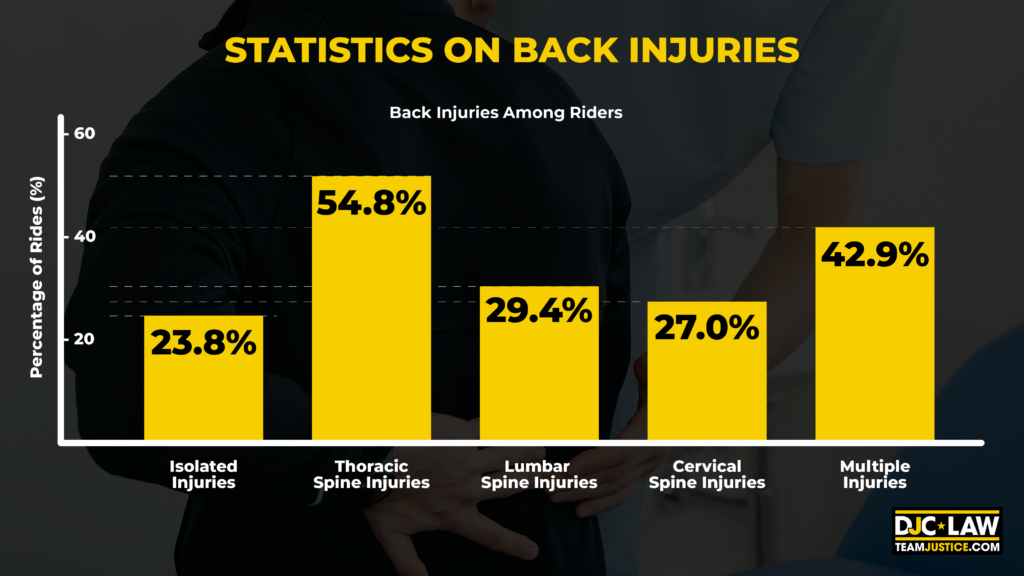 Visual representation of back injury statistics, illustrating key data on incidence rates and risk factors.