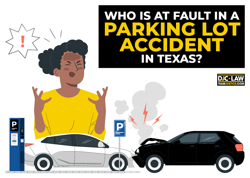 An image showing a parking lot accident in Texas, focusing on the complexities of fault assessment in such incidents.