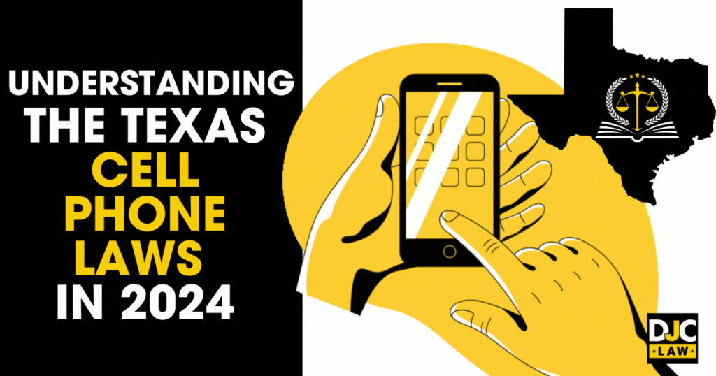 A person reviewing Texas cell phone laws in 2024, highlighting legal guidelines for mobile device use while driving.