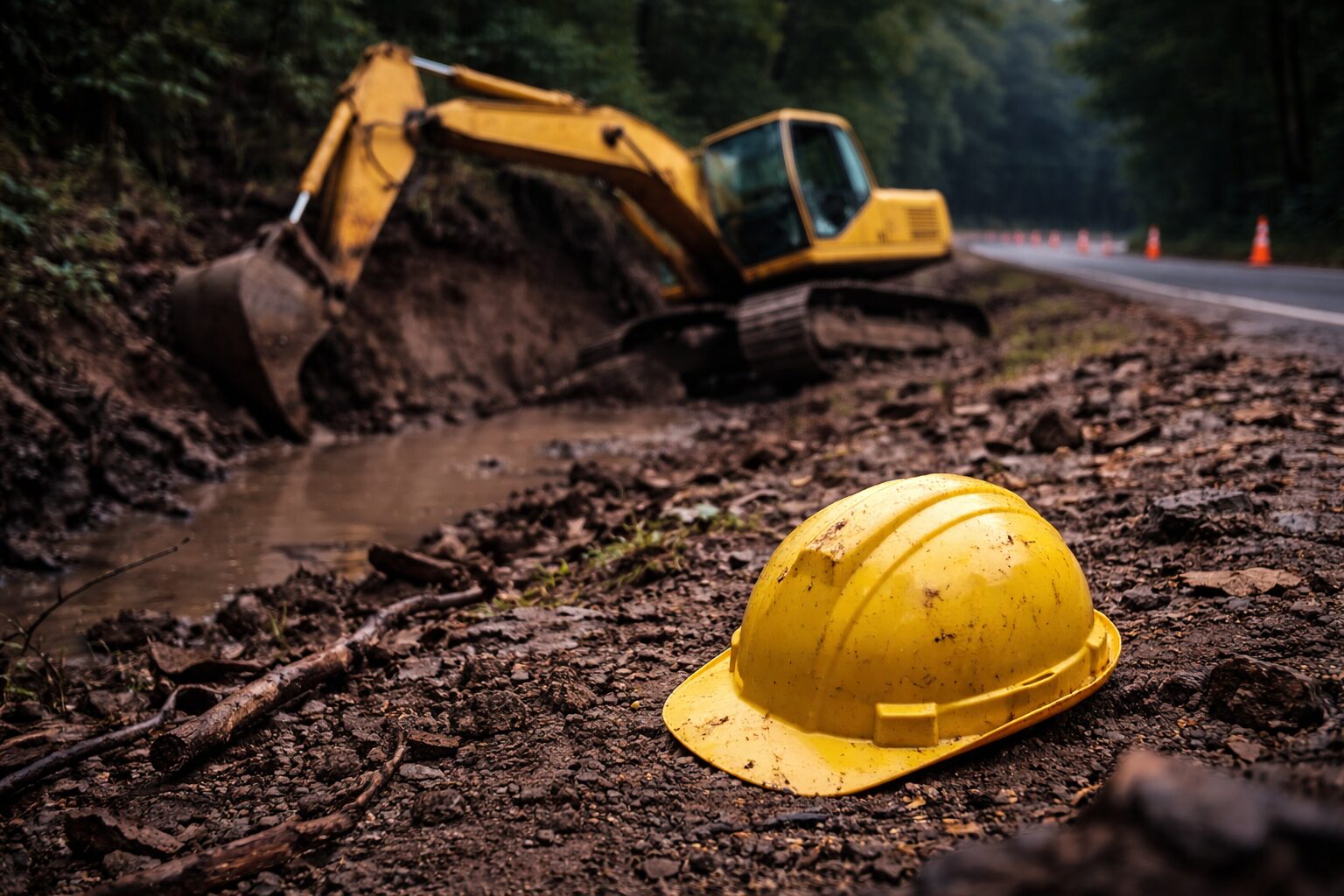accidente de excavadora