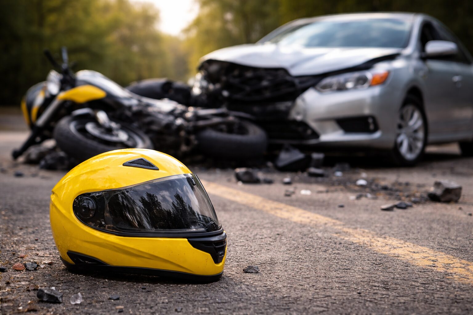 motorcycle car crash